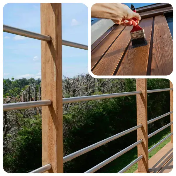 Application de peinture et protection sur boiseries extérieures et garde-corps en bois par Zaid Samuel à Ville-la-Grand.